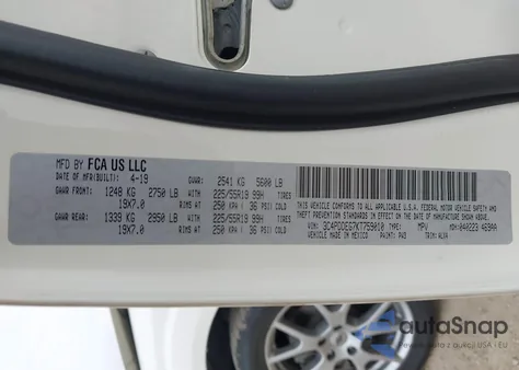 2019 Dodge Journey Gt Awd from USA, damaged, VIN 3C4PDDEG7KT759010